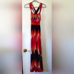 Bisou long multicolored dress size 4